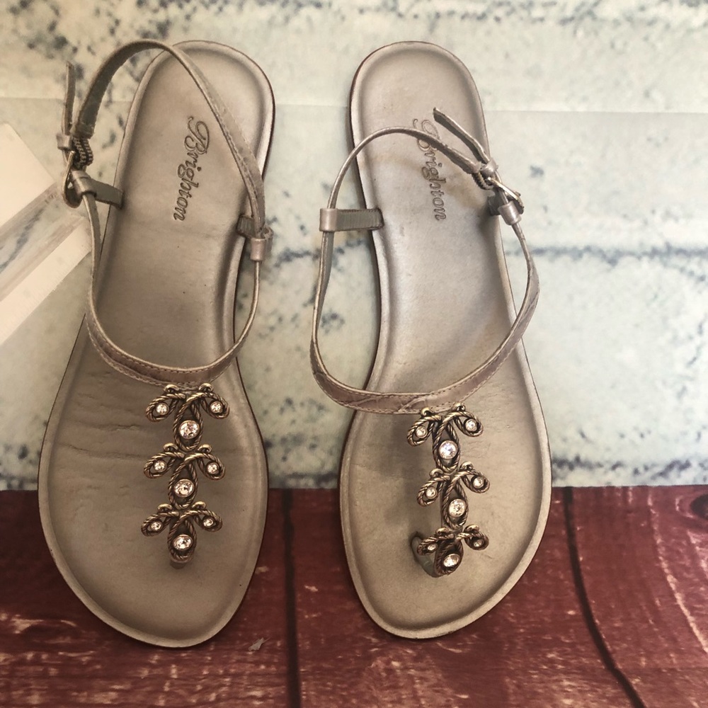 Brighton Oyster Sterling Sandals size 8 silver
